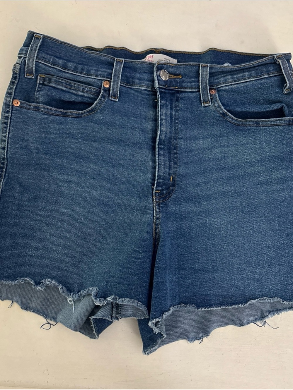 Signature by Levi Strauss Dark Blue Denim Cutoff Shorts